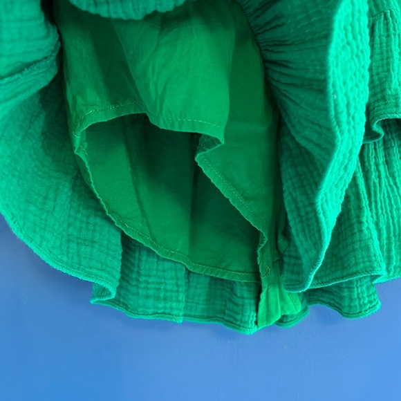 Day + Moon Green Tiered Ruffle Mini Skirt Skort - Size S - Picture 5 of 7